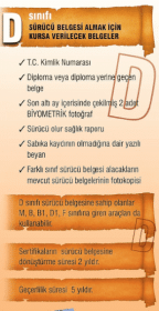 d sınıfı ehliyet şartları