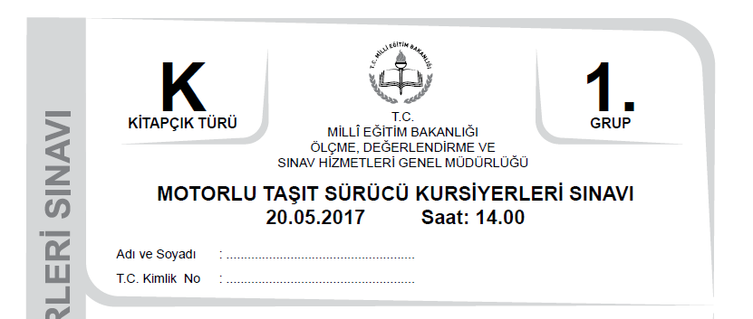 20 Mayıs 2017 Ehliyet Sınav Soruları Çöz