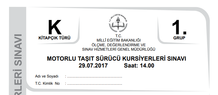 29 Temmuz 2017 Ehliyet Sınav Soruları Çöz