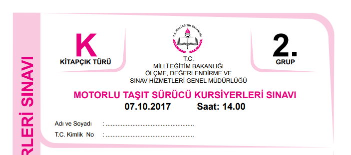 07 Ekim 2017 Ehliyet Sınav Soruları Çöz