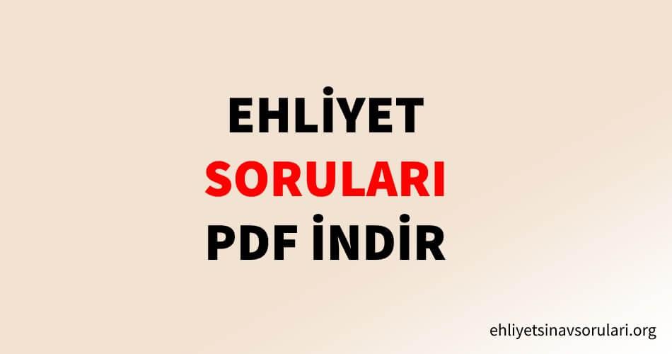 ehliyet sorulari pdf indir
