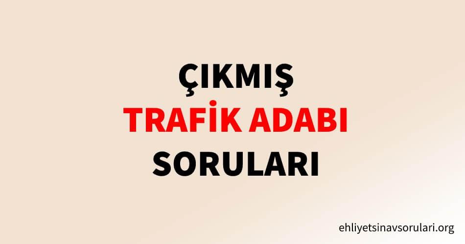 Çıkmış Trafik Adabı Ehliyet Soruları Çöz