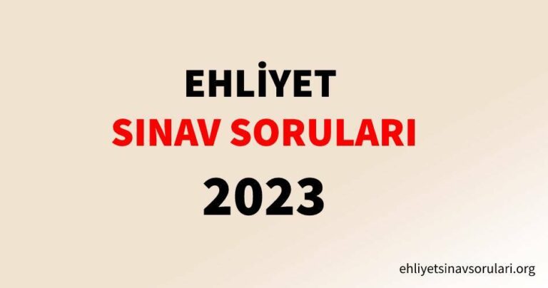 Aralık 2023 Ehliyet Soruları